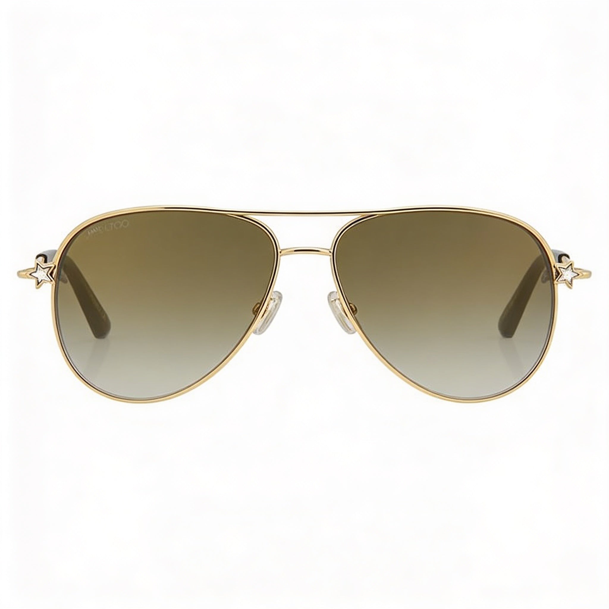 JIMMY CHOO Sansa/S - Gafas de sol estilo piloto para mujer, de acero inoxidable, con cristales y diamantes dorados, degradado dorado, 58 mm, Photo 2