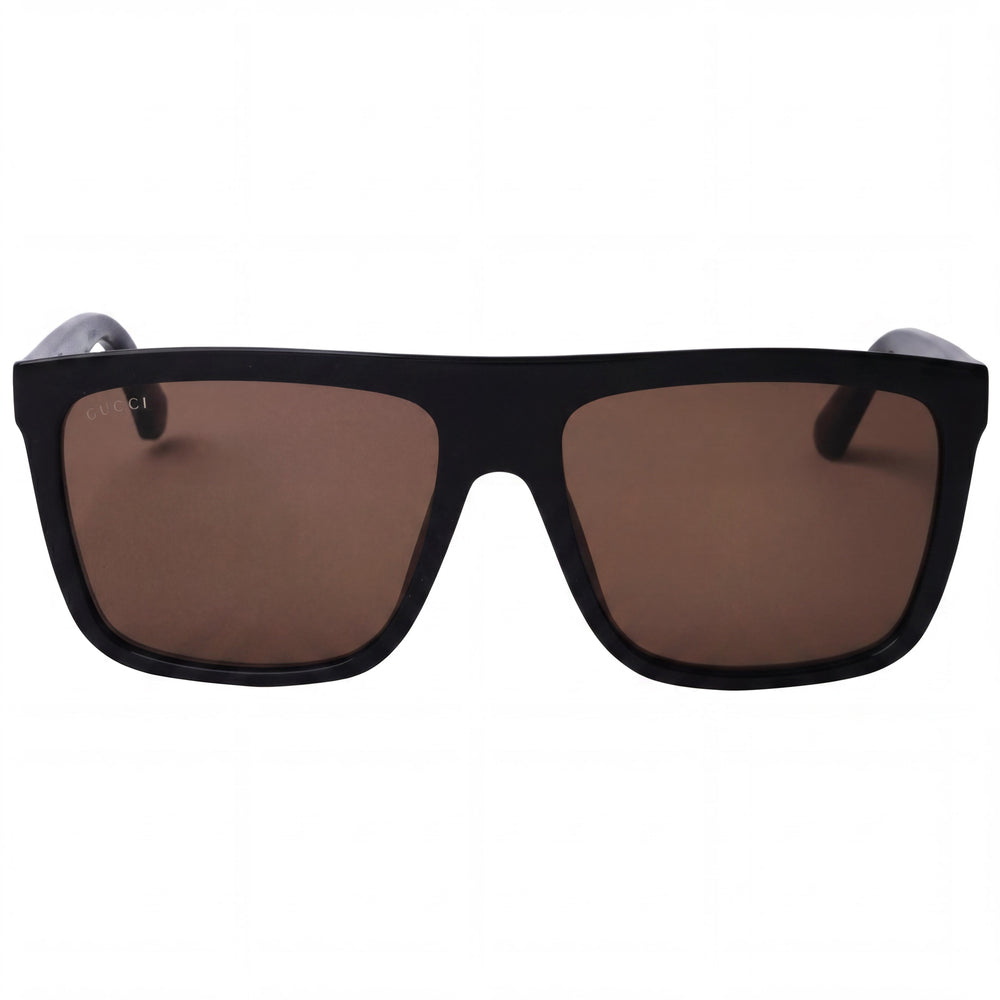 Gucci Women's Gucci Logo GG0748S Injected Plastic Black Brown UV Protected Non-Polarized Sunglasses 59mm