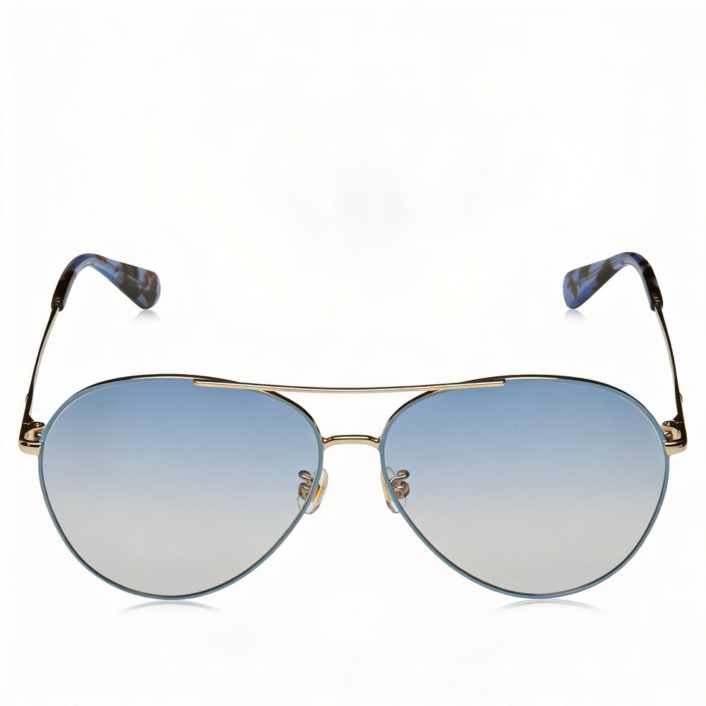 Kate Spade New York Carolane/F/S Women's Metal Blue Gold Blue Lens Pilot Asian Fit UV Protection Sunglasses 61mm