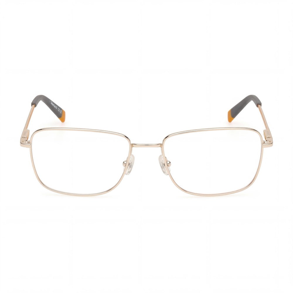 Timberland TB1844 Rectangular Men's Full-Rim Demo Lens Metal Eyeglasses Shiny Pale Gold 55-18-145