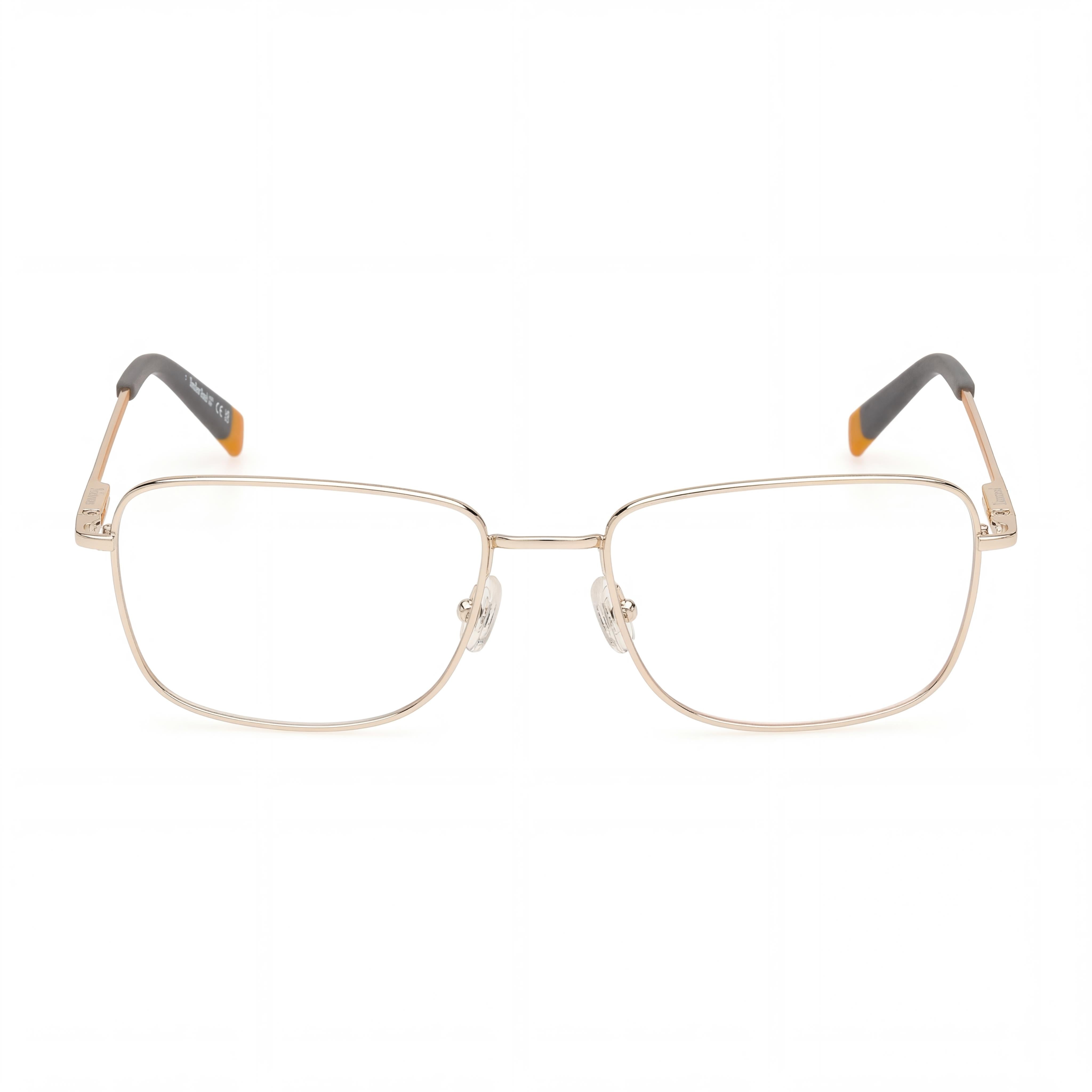 Timberland TB1844 Gafas de metal de montura completa rectangulares para hombre con lentes de demostración, oro pálido brillante 55-18-145, Photo 2