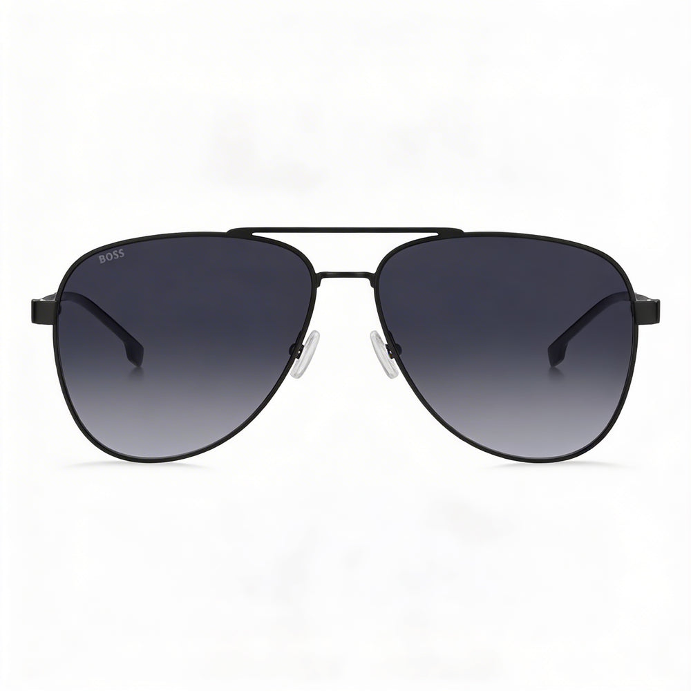 HUGO BOSS BLACK Modern Men's Stainless Steel Matte Dark Ruthenium Non-Polarized UV Protection Sunglasses 60mm