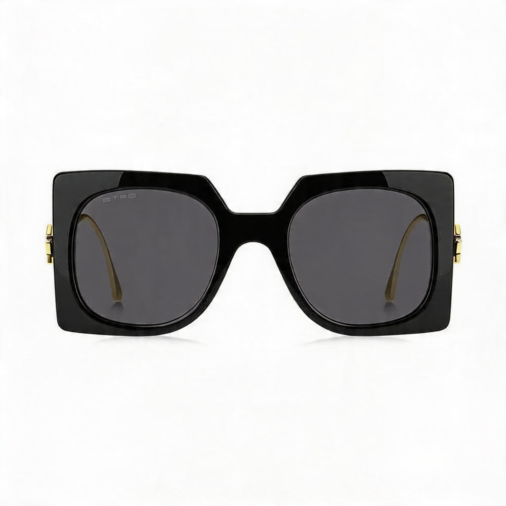 Etro Classic Women’s Non-Polarized Sunglasses with Black Grey Acetate Frame and Black Lenses 54mm
