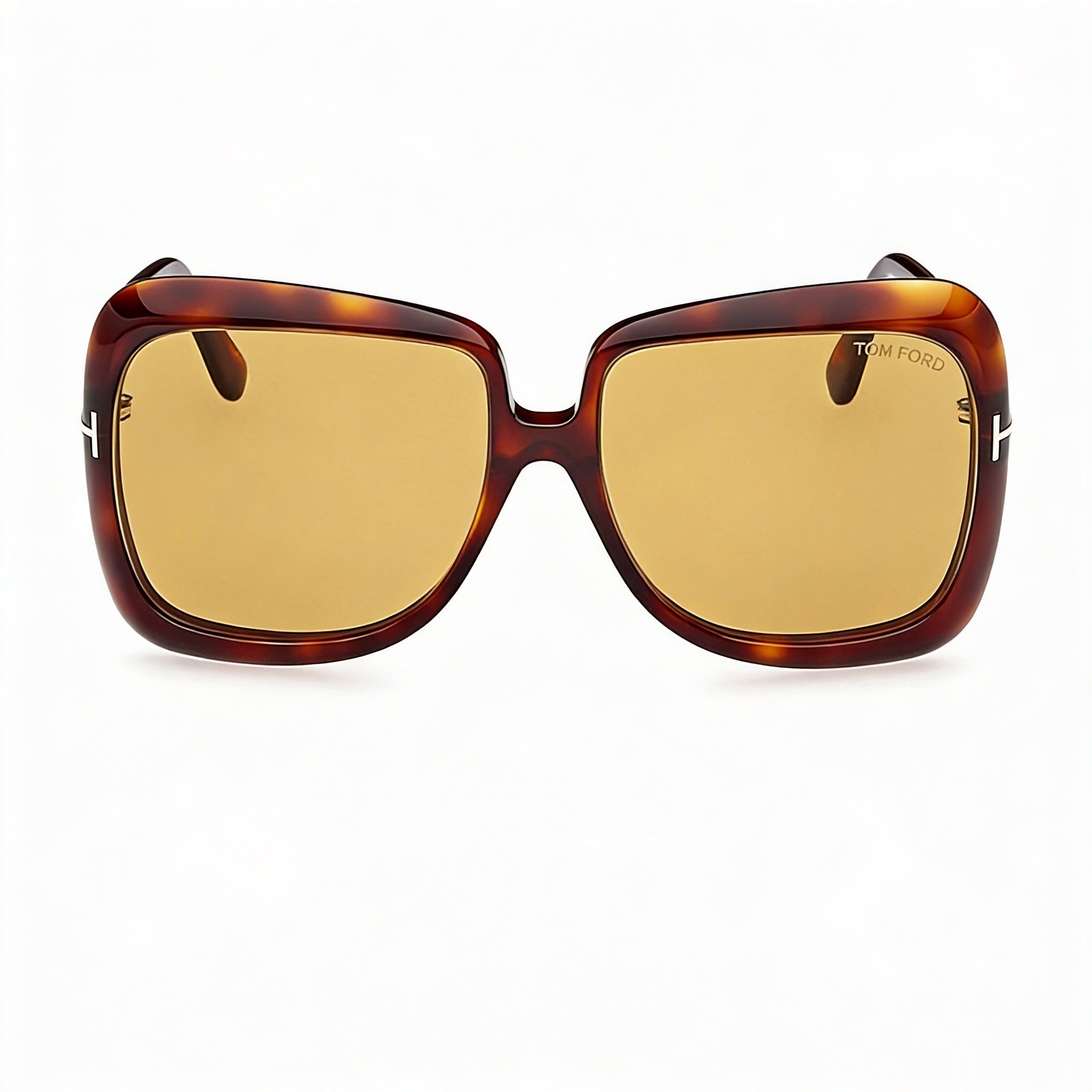 Gafas Tom Ford clásicas de acetato Habana oscuro para mujer con lentes marrones y 59 mm de ancho de lente, Photo 2