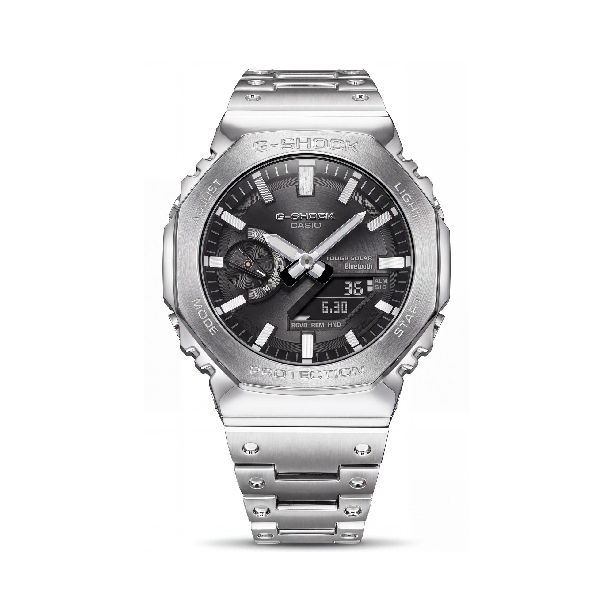 Reloj Casio para hombre, minimalista, de acero inoxidable negro, analógico-digital, cronógrafo, resistente a los golpes, Bluetooth, Photo 1