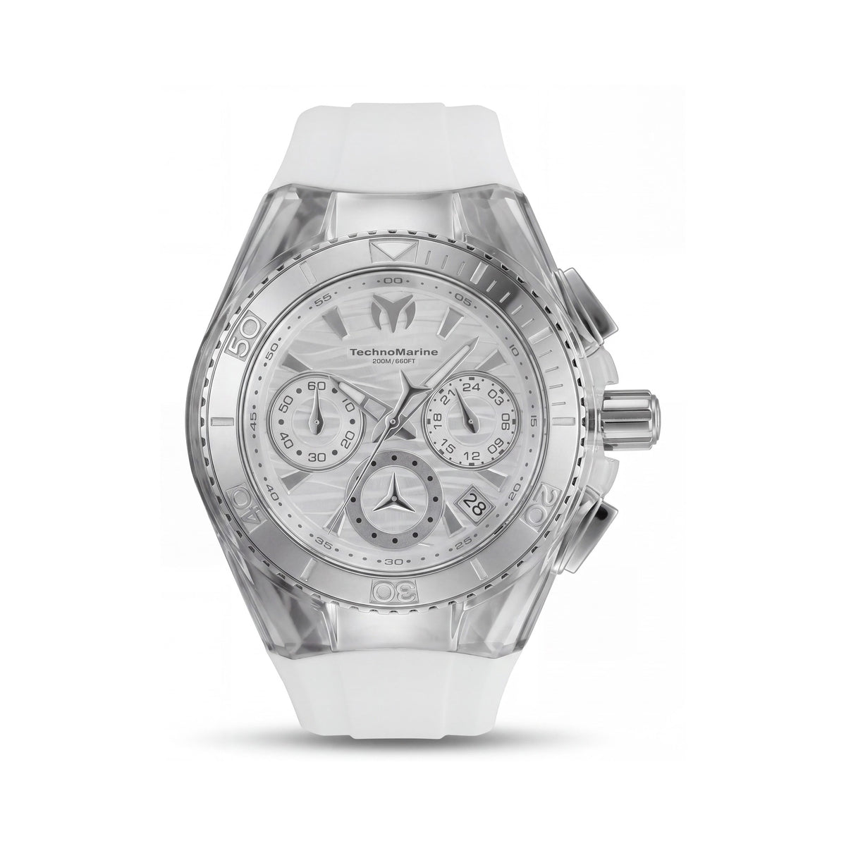 TechnoMarine Cruise TM-120033 Women's Chronograph White Silicone Band, Silver-tone Case 40mm, Photo 1