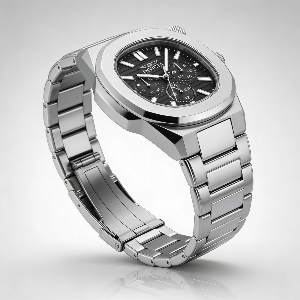 Invicta Speedway 48325 Unisex Chronograph Stainless Steel Watch Silver Black Dial 41mm