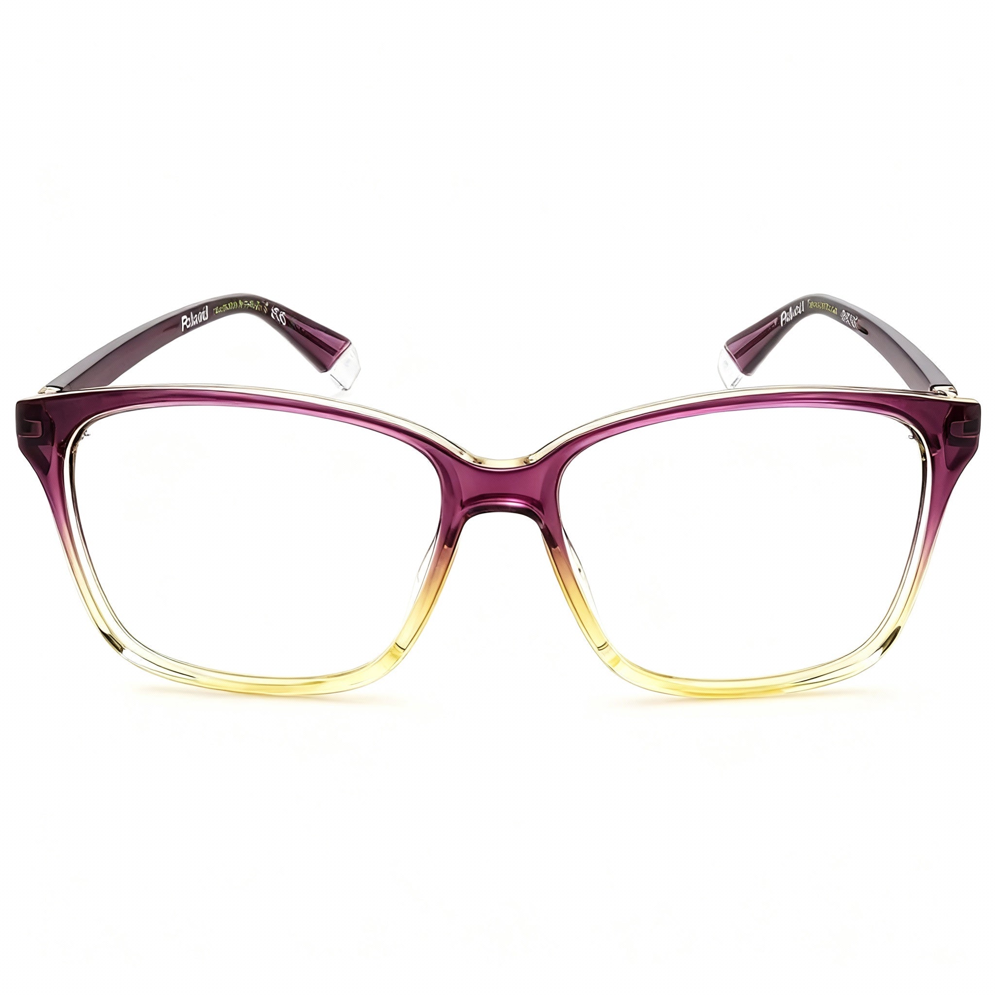 Polaroid Modern Women's Purple Beige Full Rim Square Injected Plastic Non-Polarized Eyeglasses 55-15-145