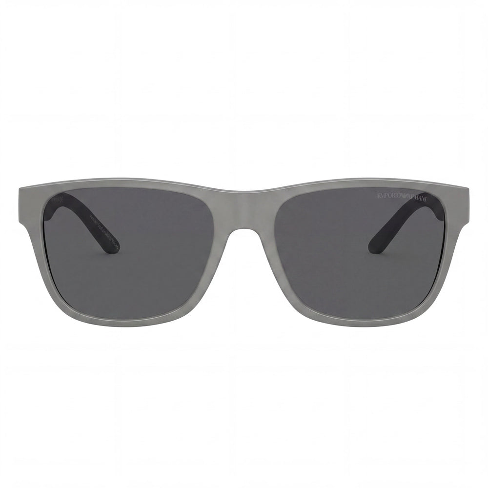 Emporio Armani EA4243 Women's Polarized Square Bio-based Nylon Fibre Sunglasses Matte Grey 56mm
