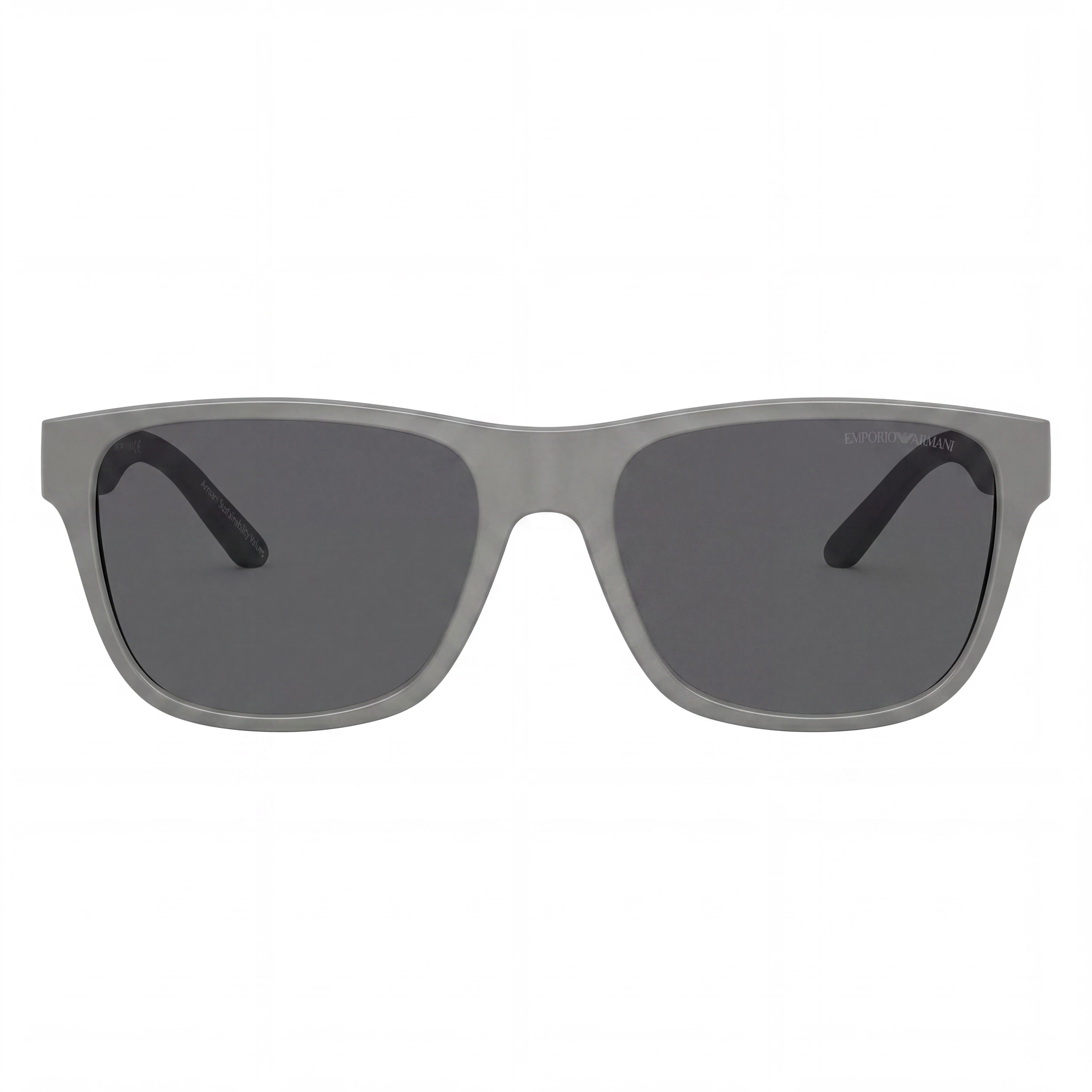 Emporio Armani EA4243 Women's Polarized Square Bio-based Nylon Fibre Sunglasses Matte Grey 56mm, Photo 2