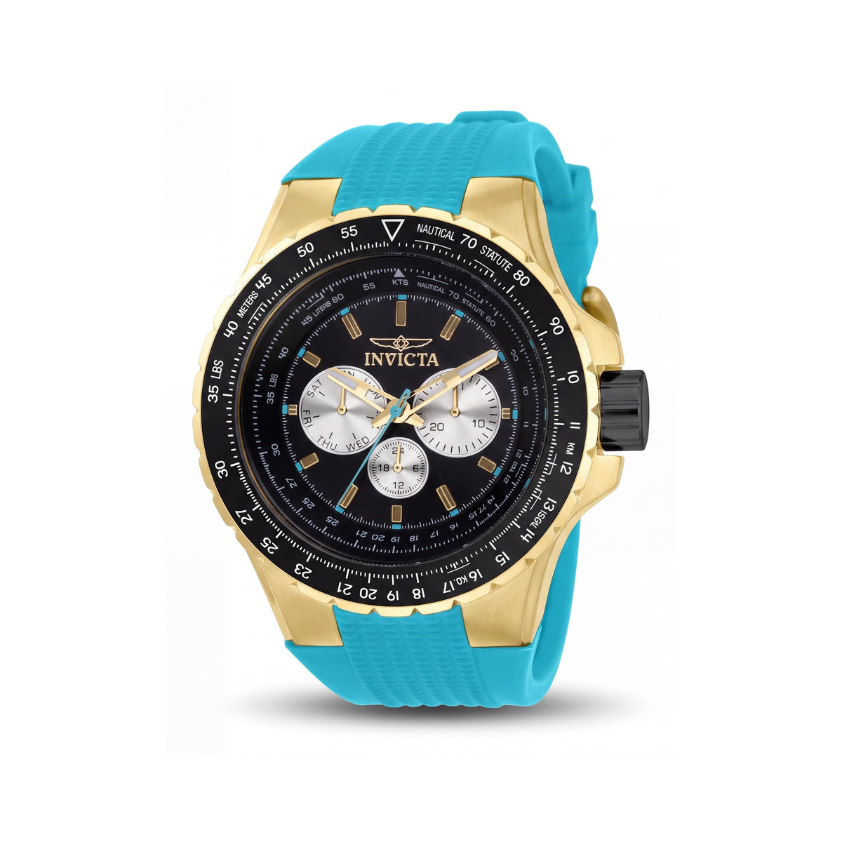 Invicta Strap Men's 50mm Green Silicone Band Gold-Tone Stainless Steel Quartz Watch with Glow In The Dark Features, Photo 1
