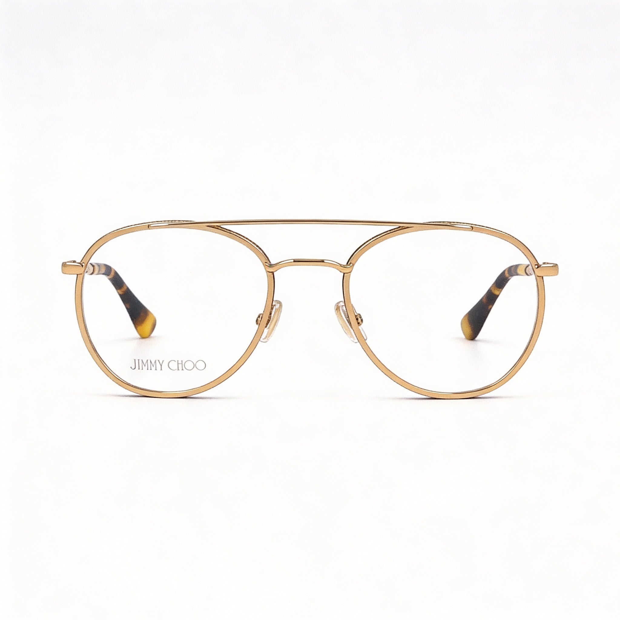 JIMMY CHOO Women's Crystal & Glitter Gold Stainless Steel Round Optical Glasses with Crystal Detail 51mm, Photo 1