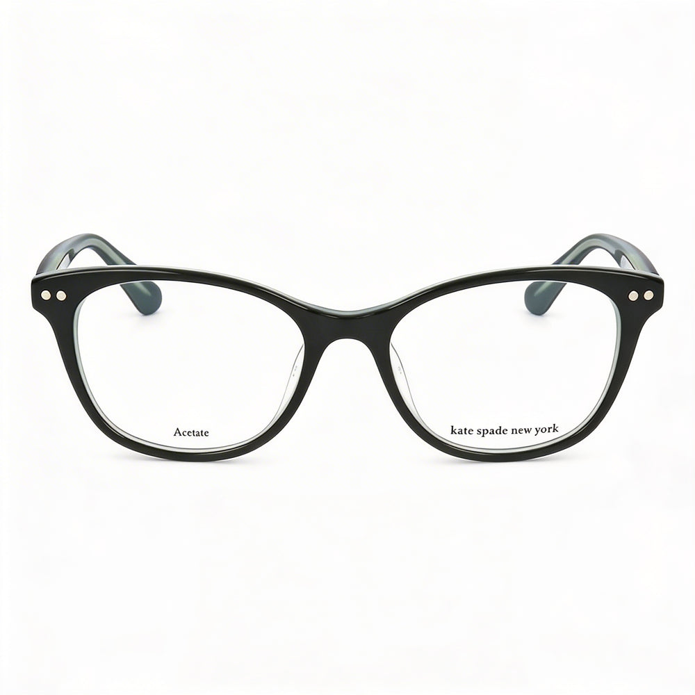 kate spade new york KAMILA Gafas Cuadradas Verdes de Acetato para Mujer, Cristales de Demostración Transparentes, Aptas para Prescripción Médica 50-17-140