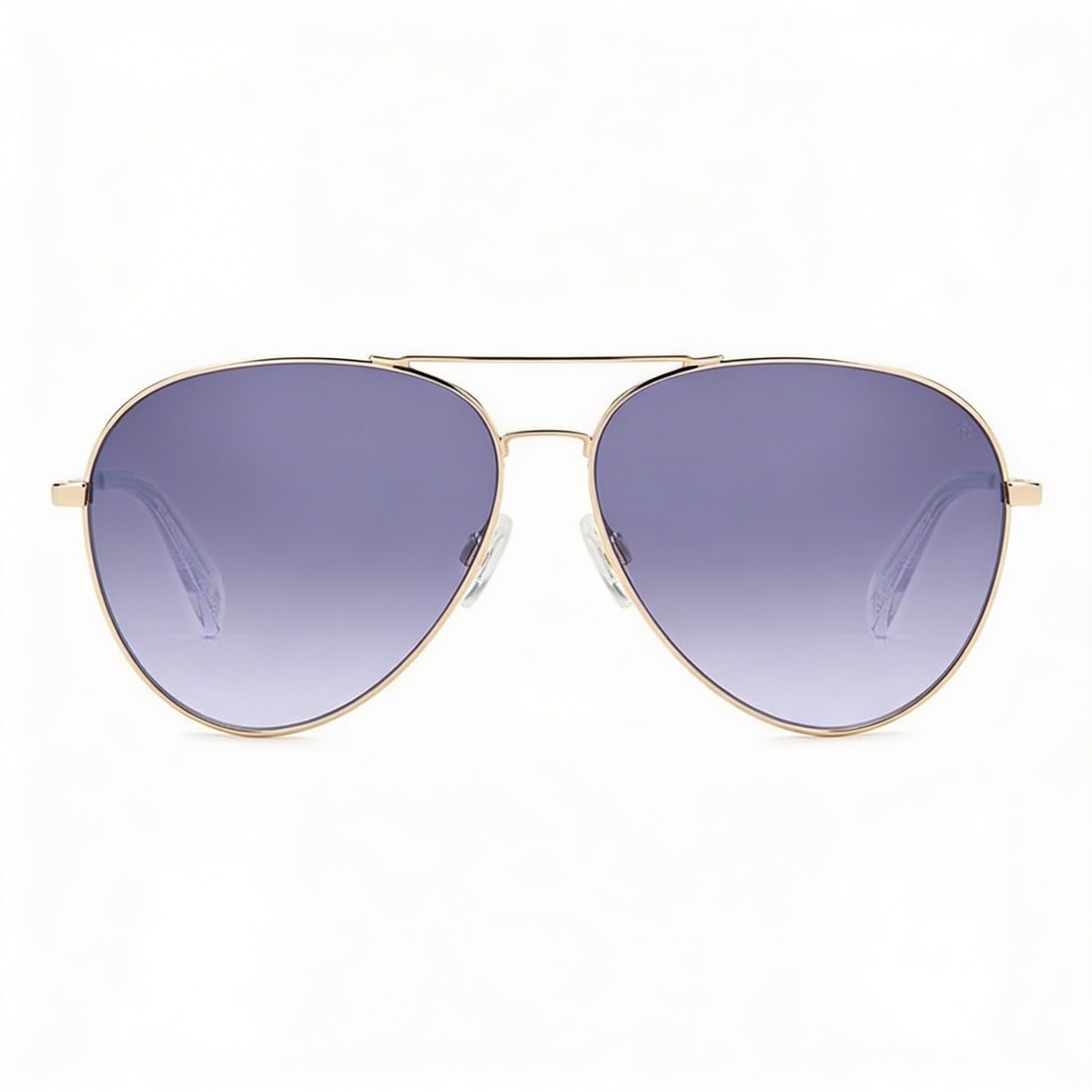 Rag & Bone Casual Unisex Gold Grey Stainless Steel Pilot Sunglasses with Grey Lenses 59mm UV Protected, Photo 2