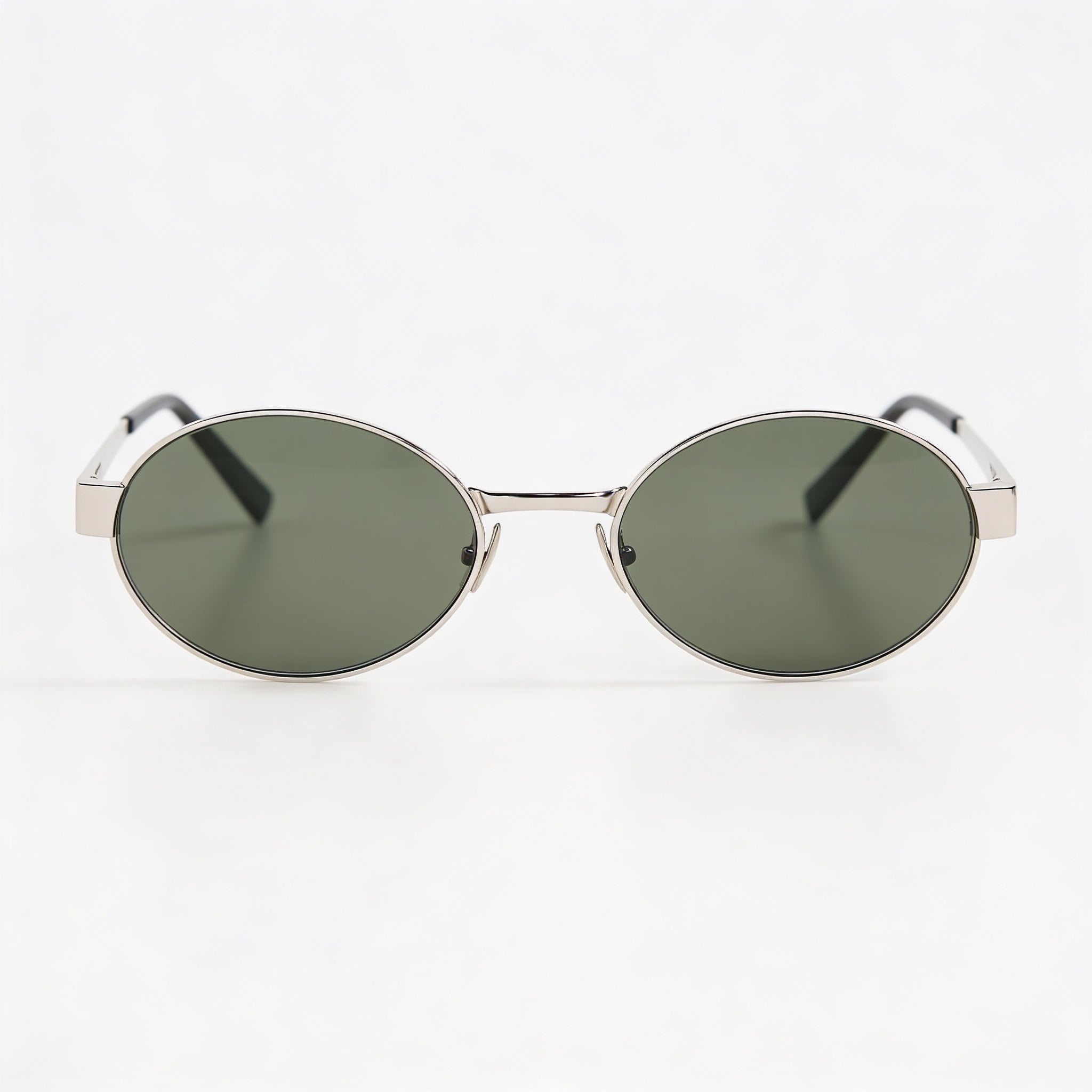 Gafas de sol Saint Laurent Casual para mujer, redondas, no polarizadas, con montura metálica, color gris plateado, de 53 mm, Photo 2