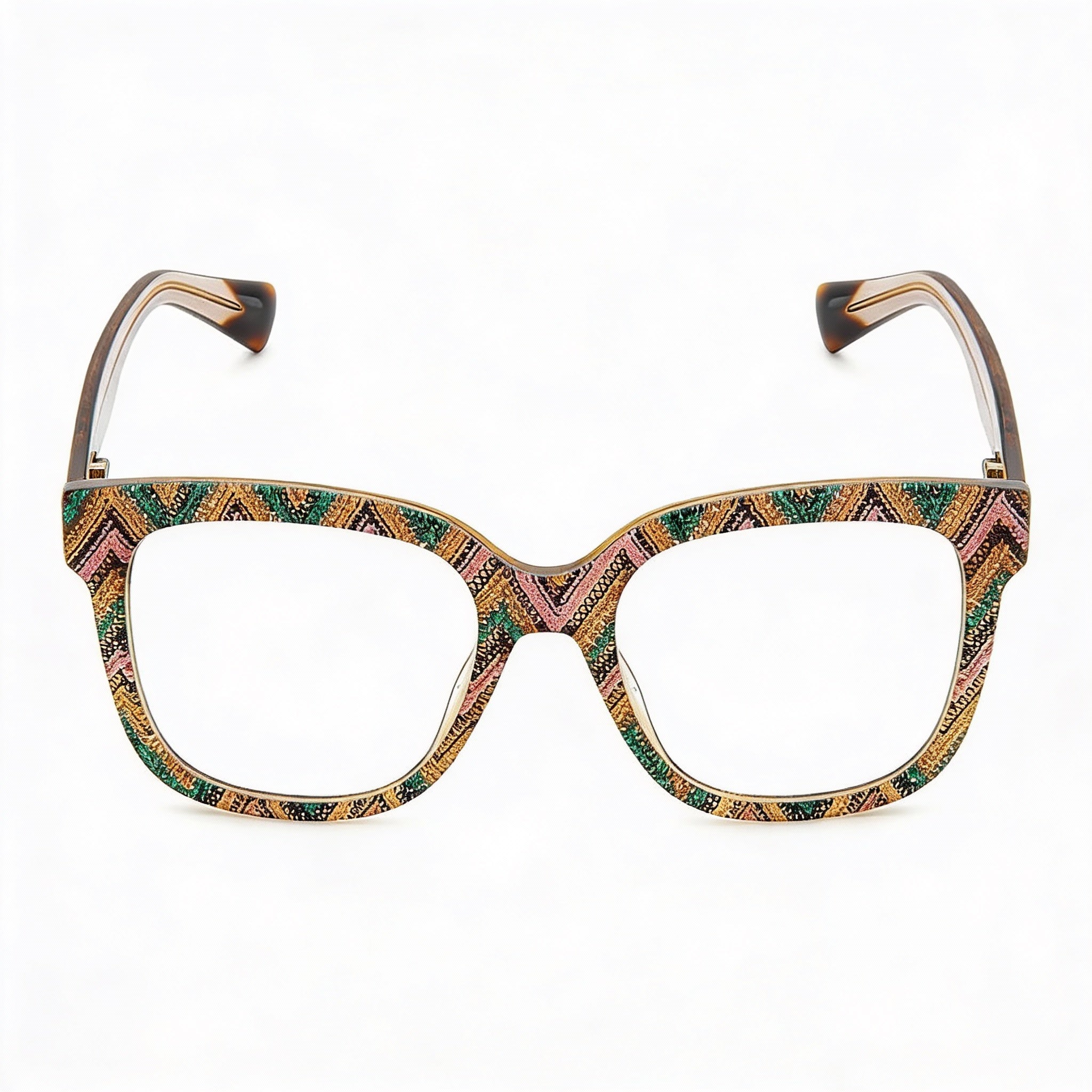 Gafas de acetato M Missoni Casual para mujer con montura rosa y verde estampada - Lentes de 51 mm, Puente de 18 mm, Patillas de 140 mm, Photo 2
