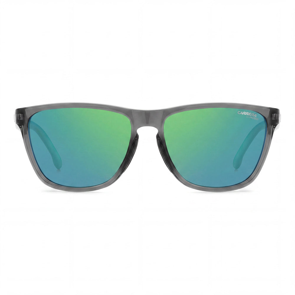 Carrera 8058/s Moderno para Hombre, Montura de Poliamida Gris, Lentes Verdes Multicapa Polarizadas con Protección UV, 56 mm