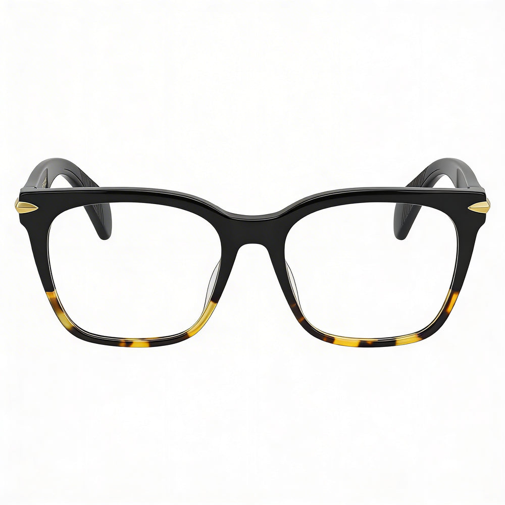 Montura de gafas Rag & Bone Rnb 3015 para mujer de acetato negro con lentes transparentes, ancho de lente 52 mm, puente 17 mm, patilla 140 mm