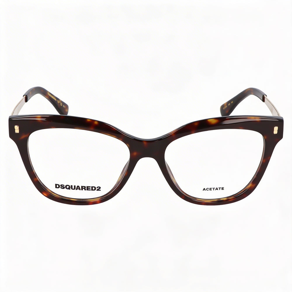 Gafas casuales Dsquared2 de acetato para mujer con lentes de plástico, 52 mm de ancho de lente, 16 mm de puente, 145 mm de patillas