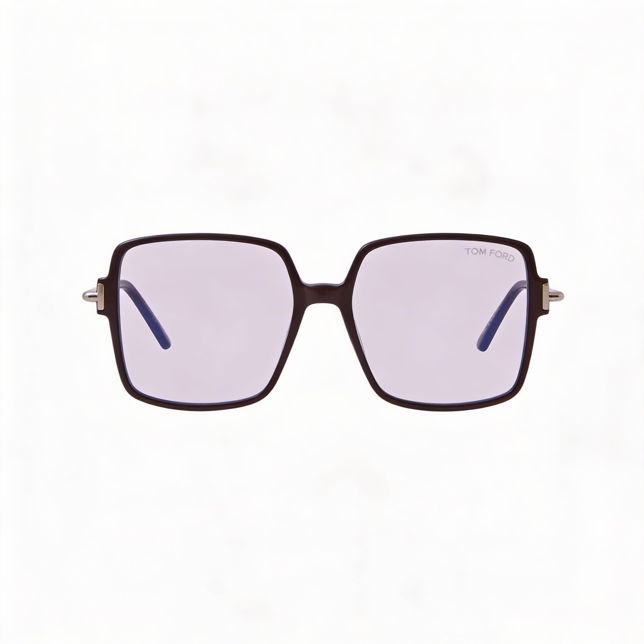 Tom Ford FT5915-B Women's Light Brown Blue Block Plastic Square Full Rim Clear Lens Eyeglasses 53mm, Photo 2