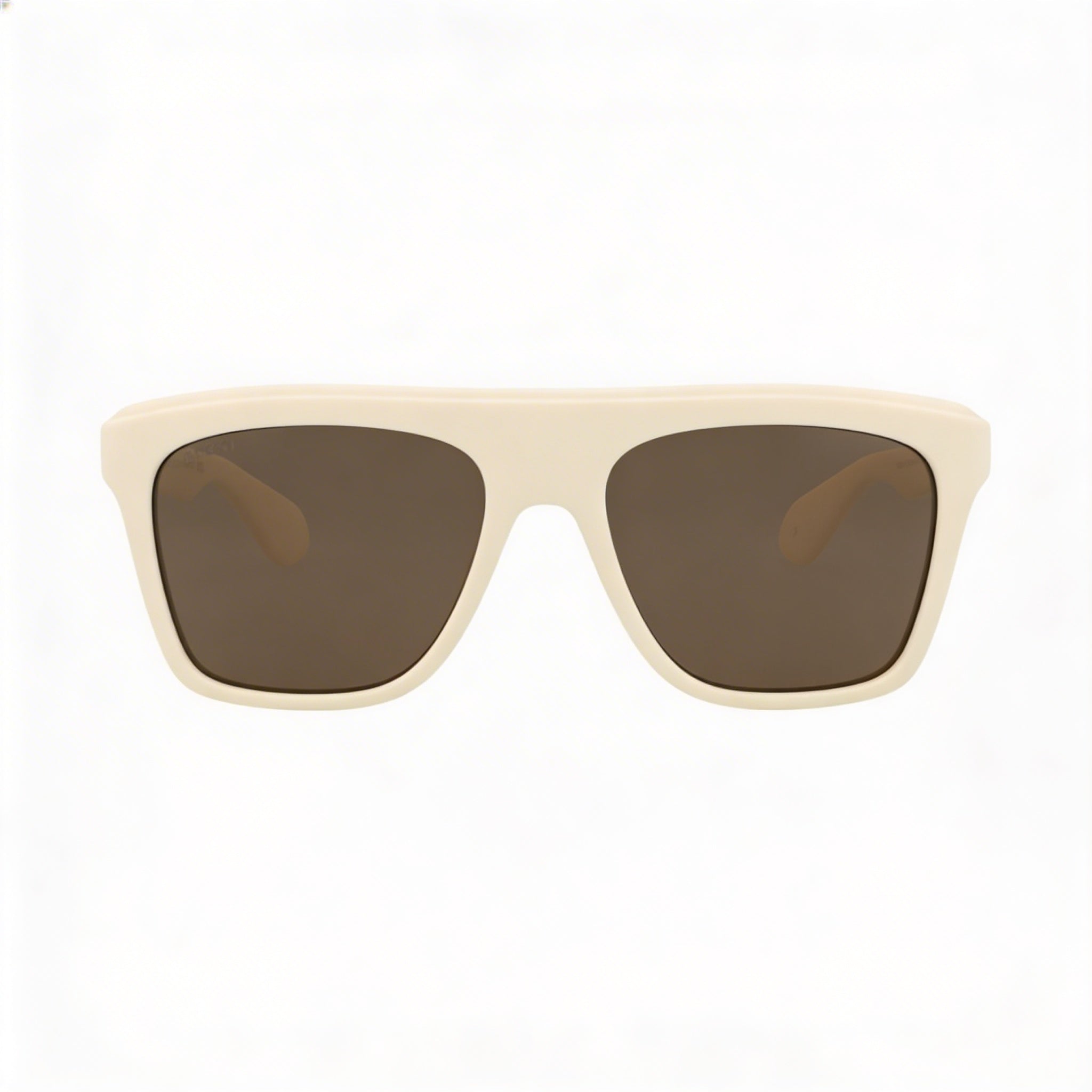 Gucci Men's Square/Rectangle White Brown Plastic Sunglasses 57mm, Photo 2