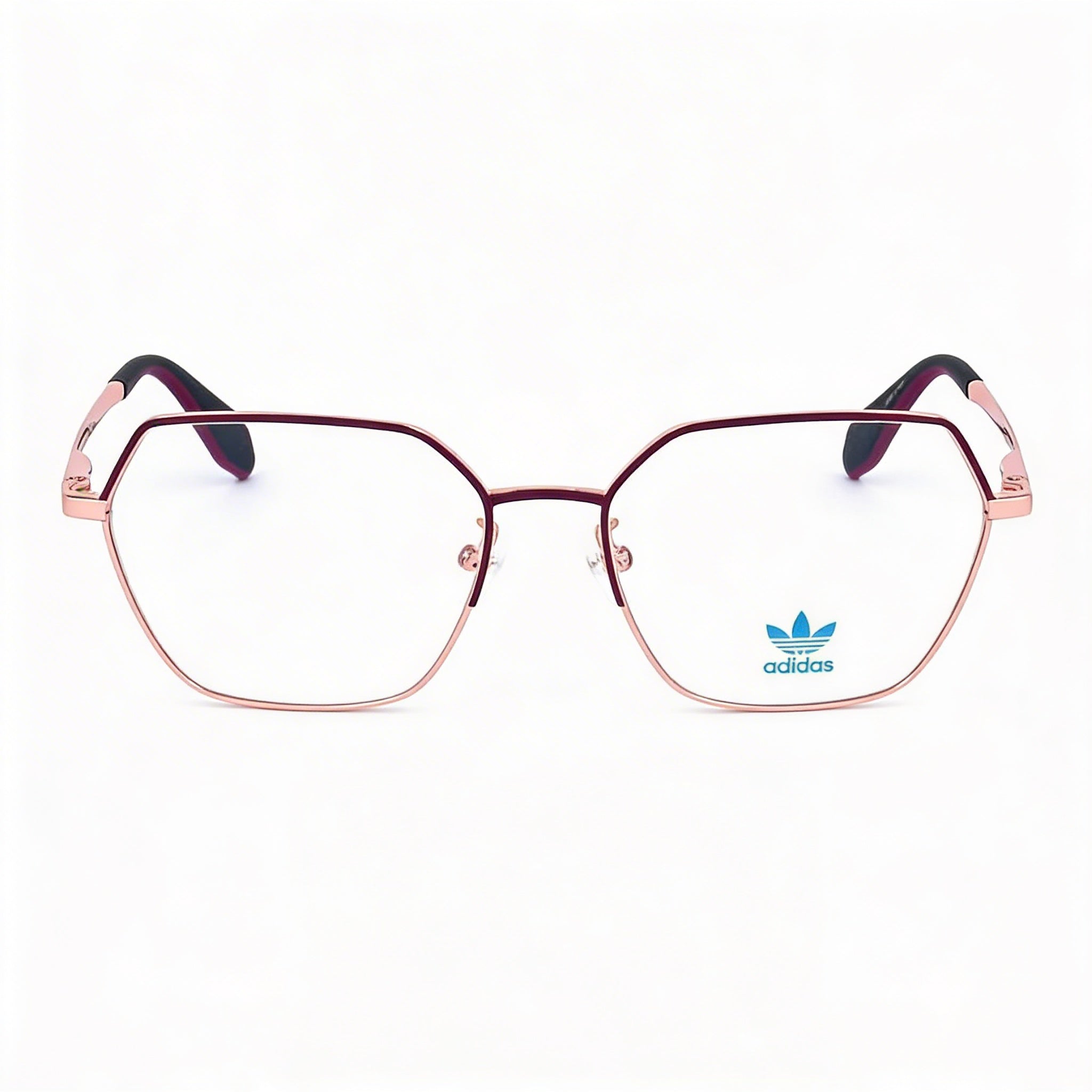 Gafas ópticas Adidas Originals modernas de montura metálica para mujer en oro rosa mate, lentes de policarbonato, tamaño 53-16-140, Photo 2