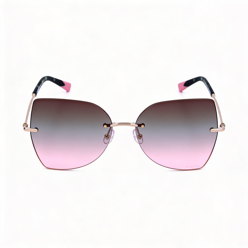 Gafas de sol Missoni Modern Mis 0119/s para mujer, montura metálica, color dorado rosa marrón verde degradado, protección UV, 60 mm