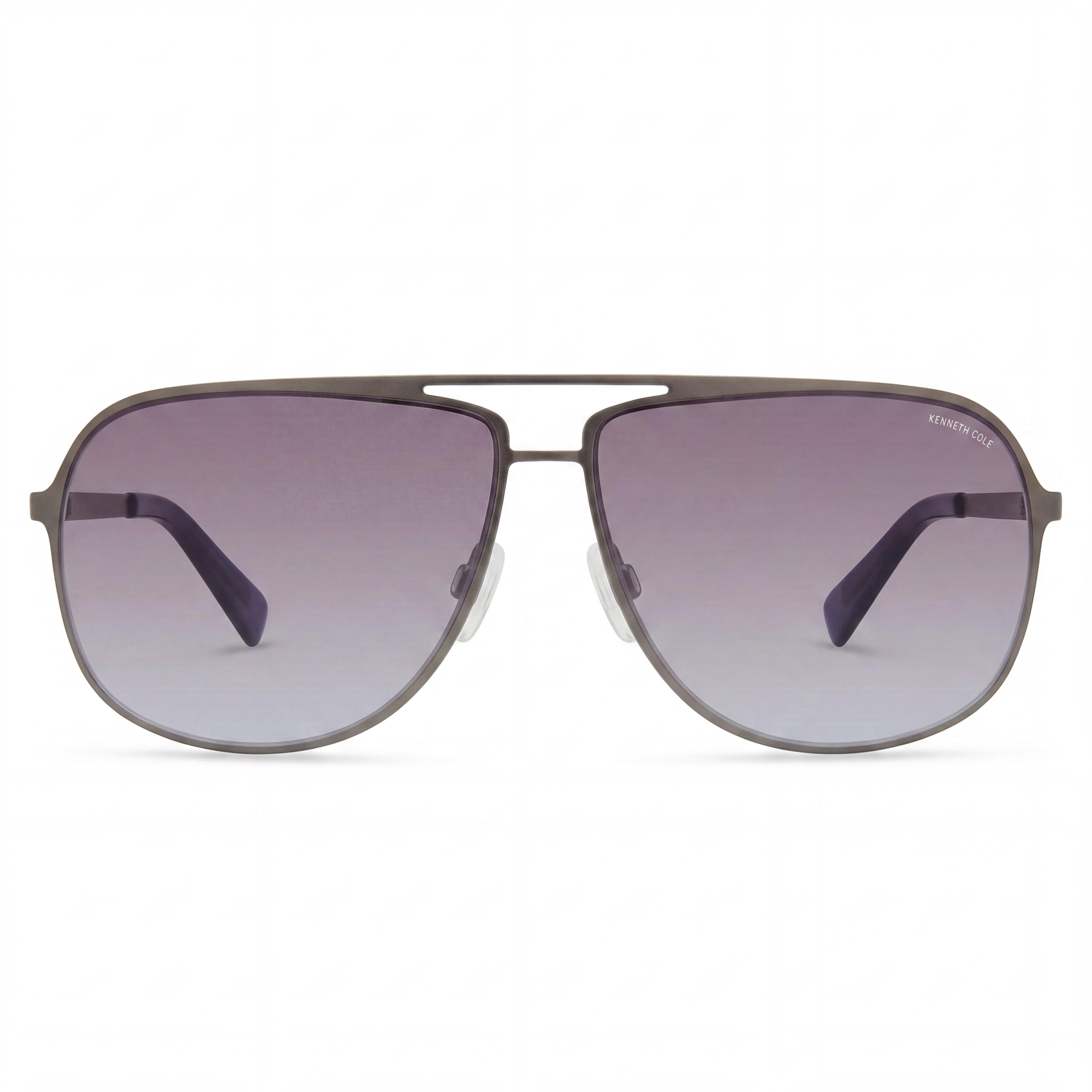 Kenneth Cole New York KC00022 Pilot Men's Metal Matte Gunmetal Gradient Smoke UV Protected Non-Polarized Sunglasses 64mm, Photo 2