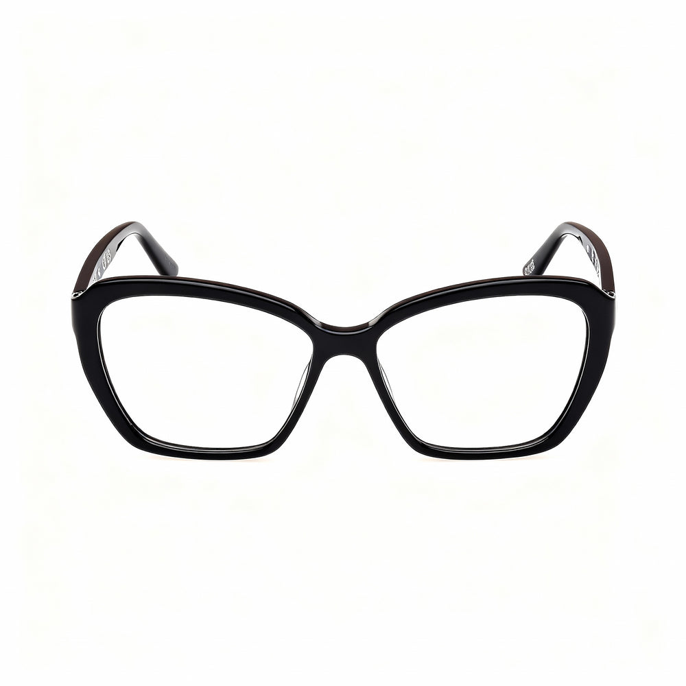 Monturas ópticas Marcolin GU50115 de plástico para mujer, montura negra brillante, lentes multicolor, talla 54-14-140 mm