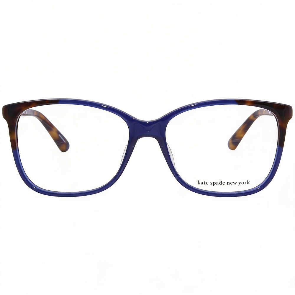 Kate Spade New York Karlyn Women's Blue Havana Full Rim Rectangle Plastic Frame Eyeglasses 53mm