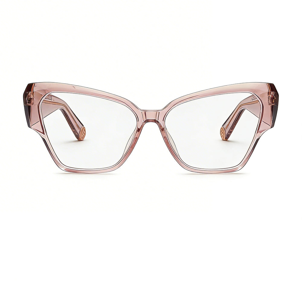Montura de gafas Philipp Plein Classic Style de acetato para hombre en beige transparente, talla 55-14-140 mm