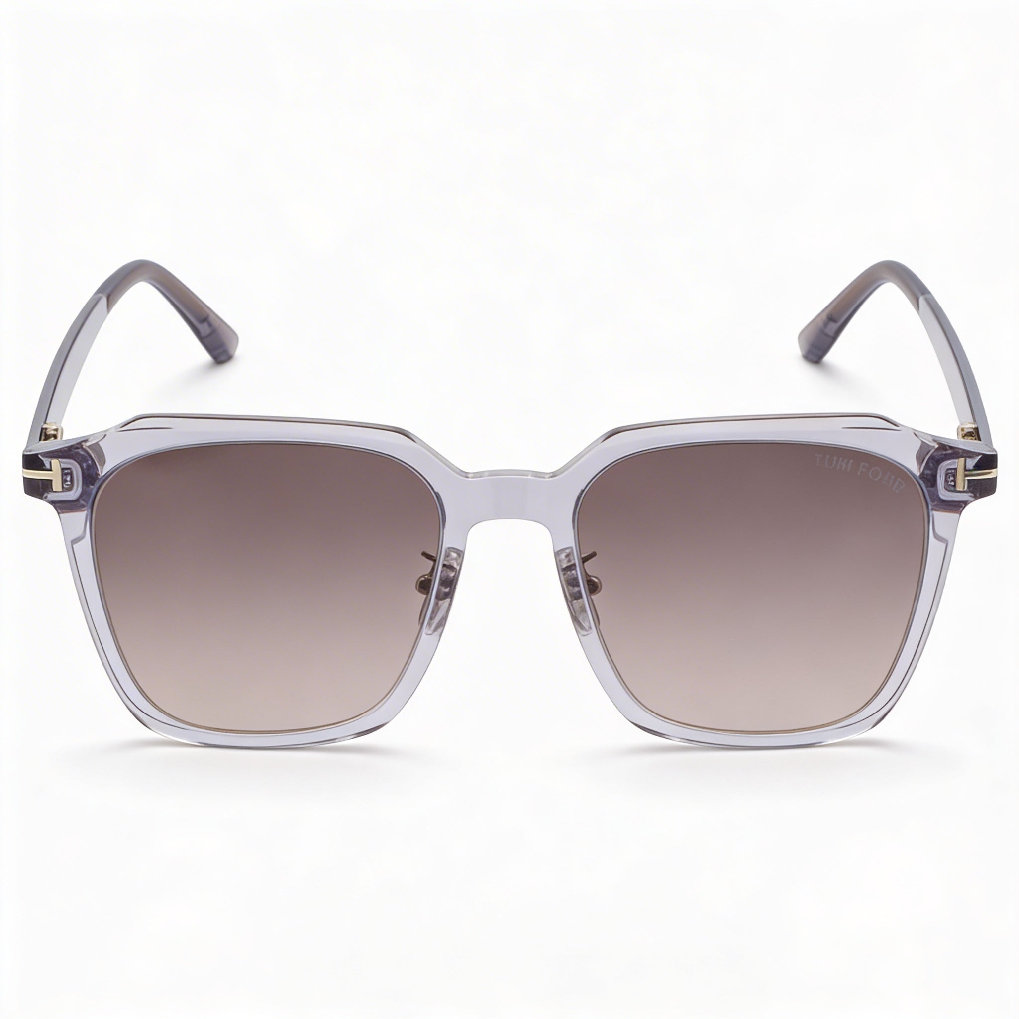 Gafas de sol unisex clásicas Tom Ford con montura de plástico transparente gris y lentes grises, 100% protección UV, 54mm, Photo 2
