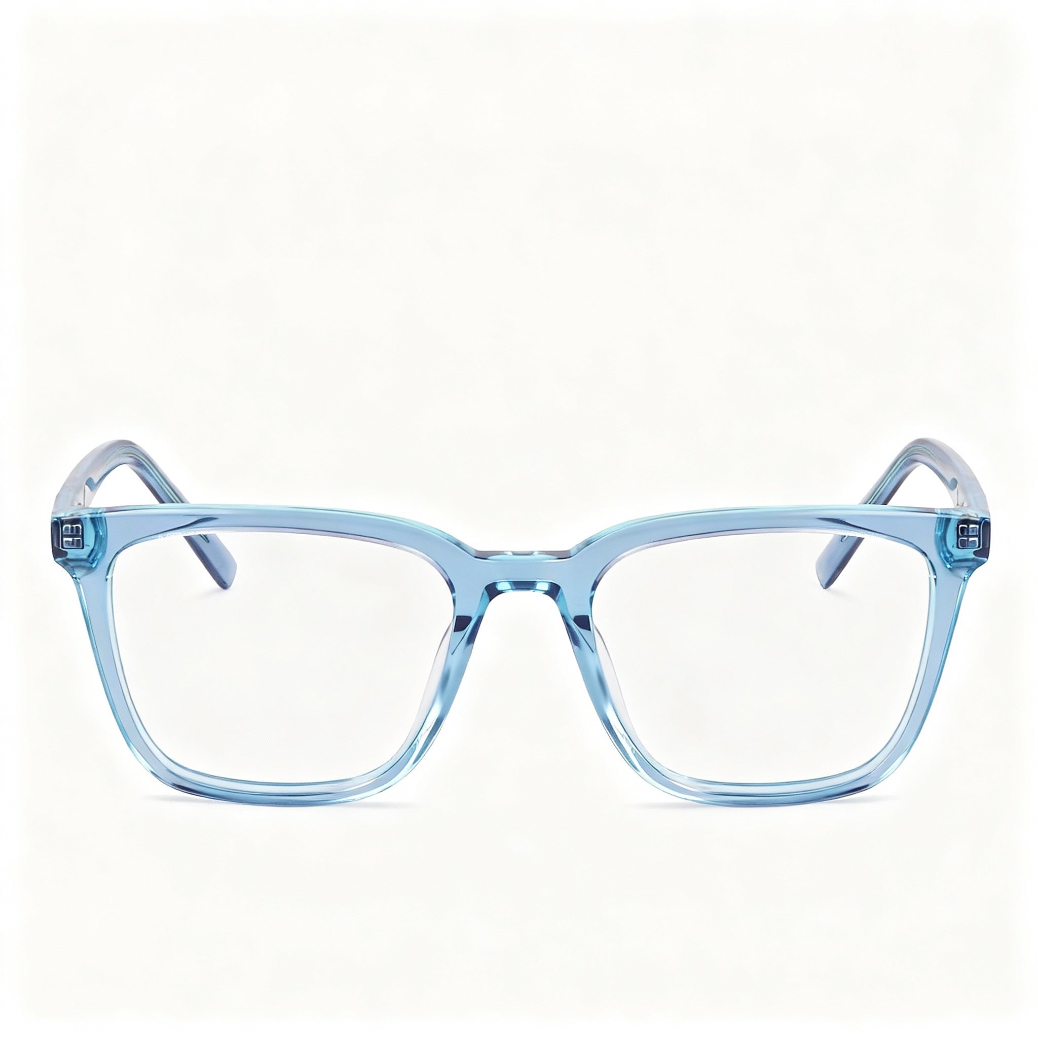 DKNY Dk5060 Women's Square Acetate Eyeglasses with Clear Demo Lenses, Blue Laminate Frame, 52mm