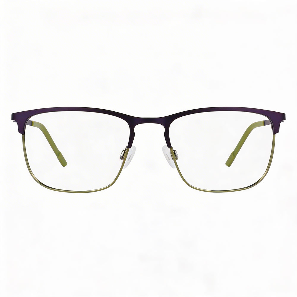 Flexon E1148 Unisex Acetate Frame Eyeglasses with Polycarbonate Lenses, Matte Navy/Olive, 53mm
