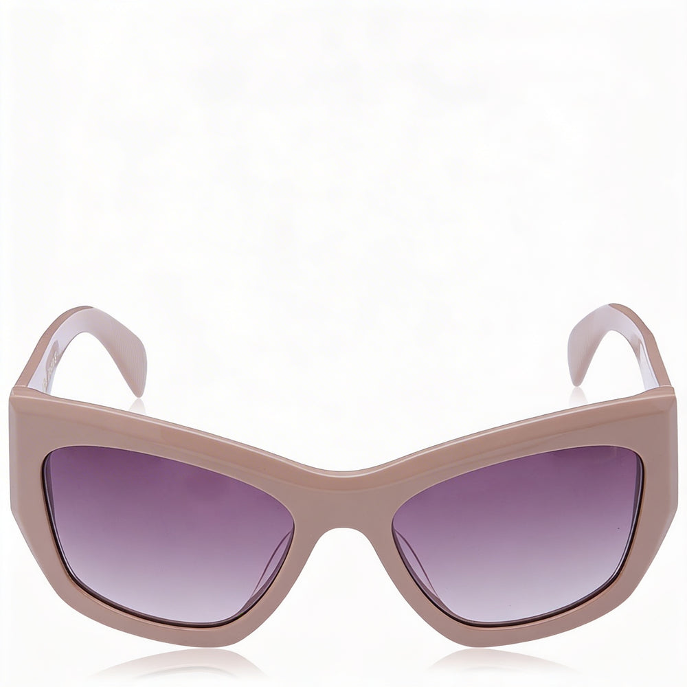 Gafas de sol informales Rag & Bone para mujer con montura de acetato marrón beige, lentes marrones, protección UV, 56 mm