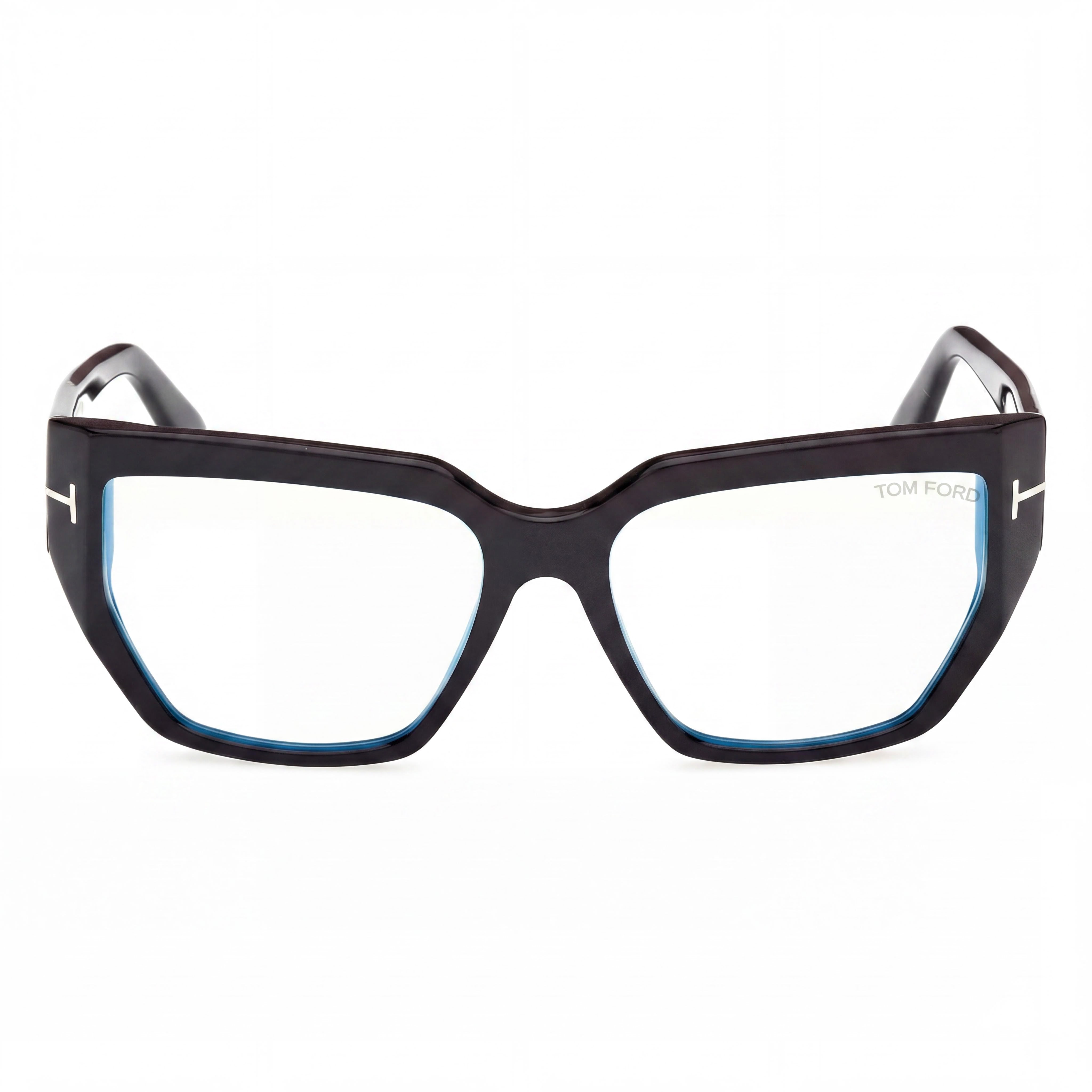 Tom Ford FT 5951-B BLUE BLOCK Unisex Shiny Black Acetate Blue Light Blocking Eyeglasses 54mm, Photo 2