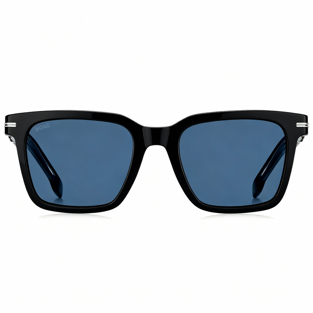 Gafas de sol Hugo Boss Contemporary para mujer, de policarbonato negro, azul y gris, no polarizadas, con lentes ecológicas negras, 54-20-145 mm