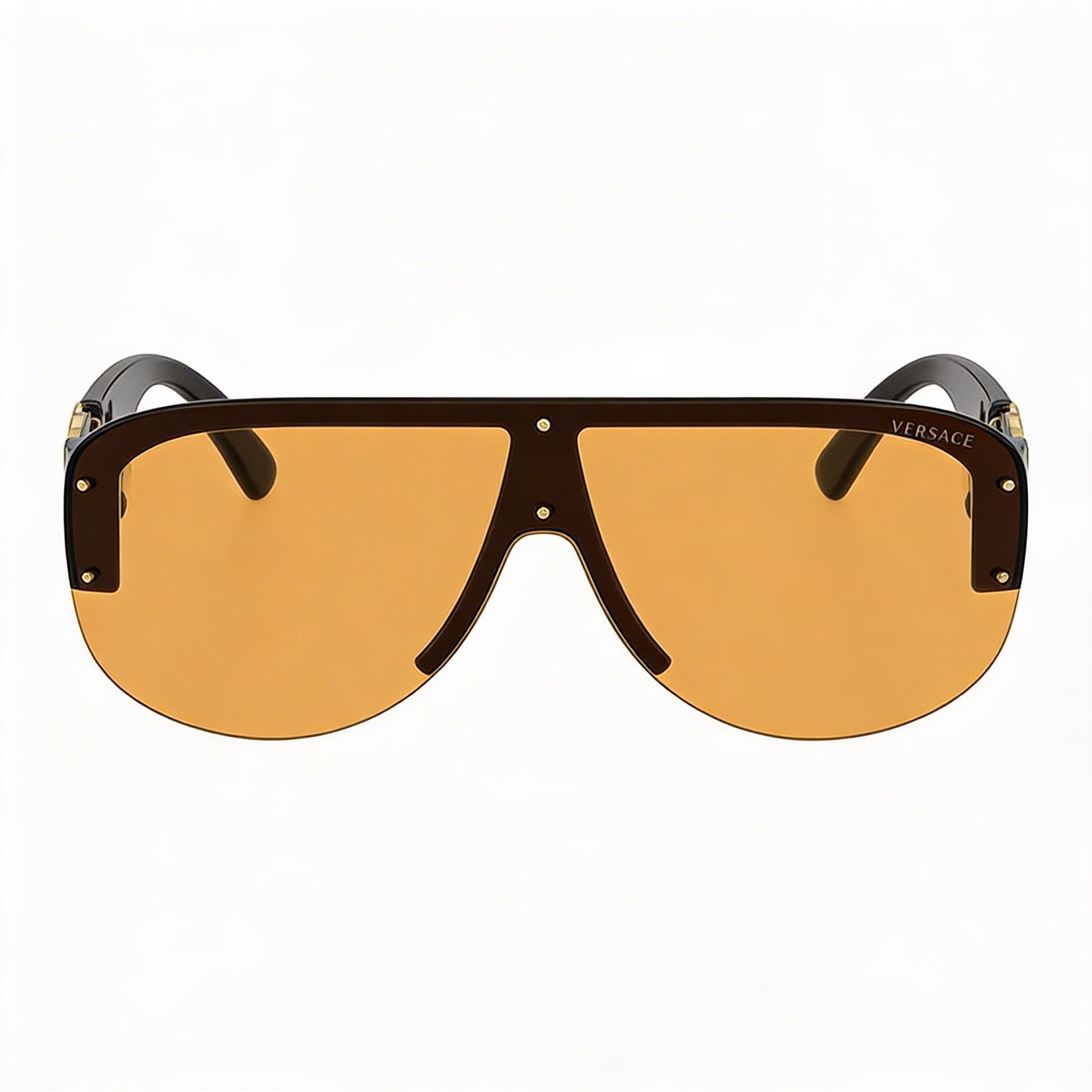 Versace Wayfarers Unisex Black Plastic Frame Orange Lens 48mm UV Protected Non-Polarized Sunglasses, Photo 2