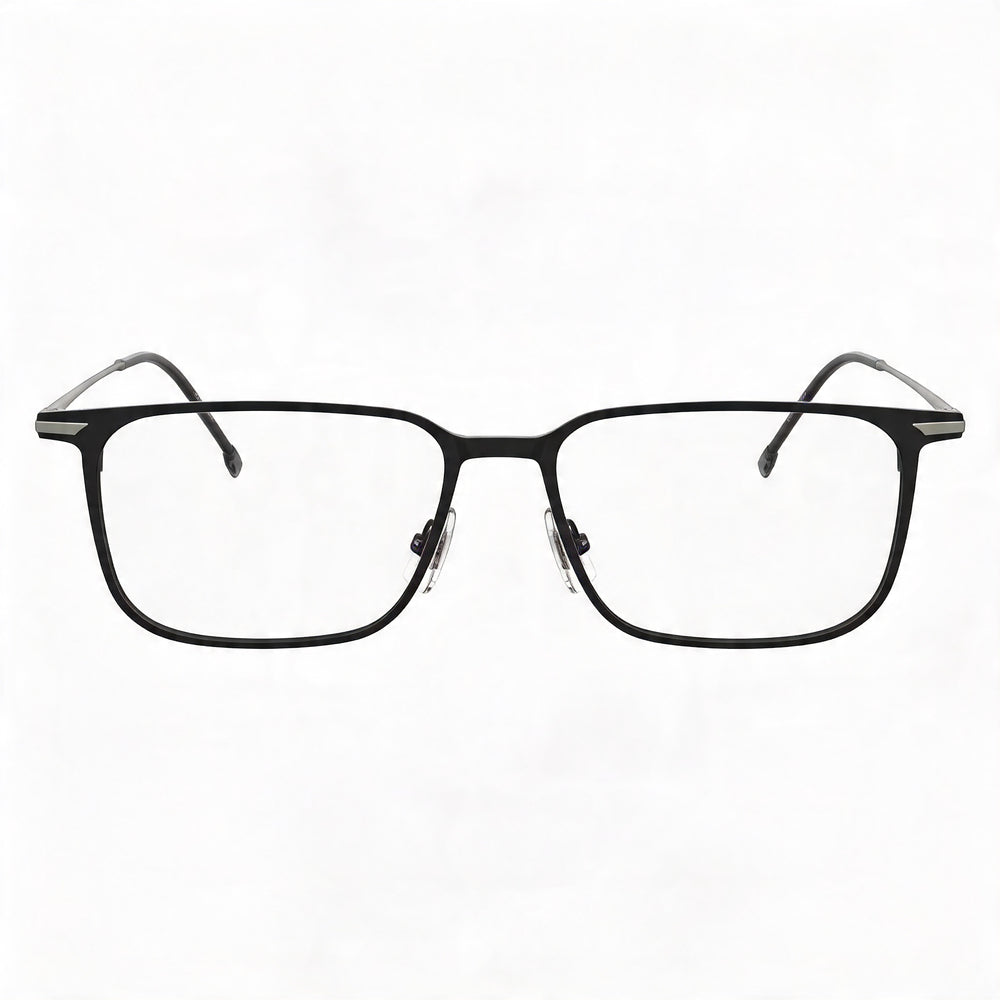 Gafas Modernas Hugo Boss, diseñadas para un ajuste Unisex, con montura de Titanio Negro Mate y 55mm de ancho de lente