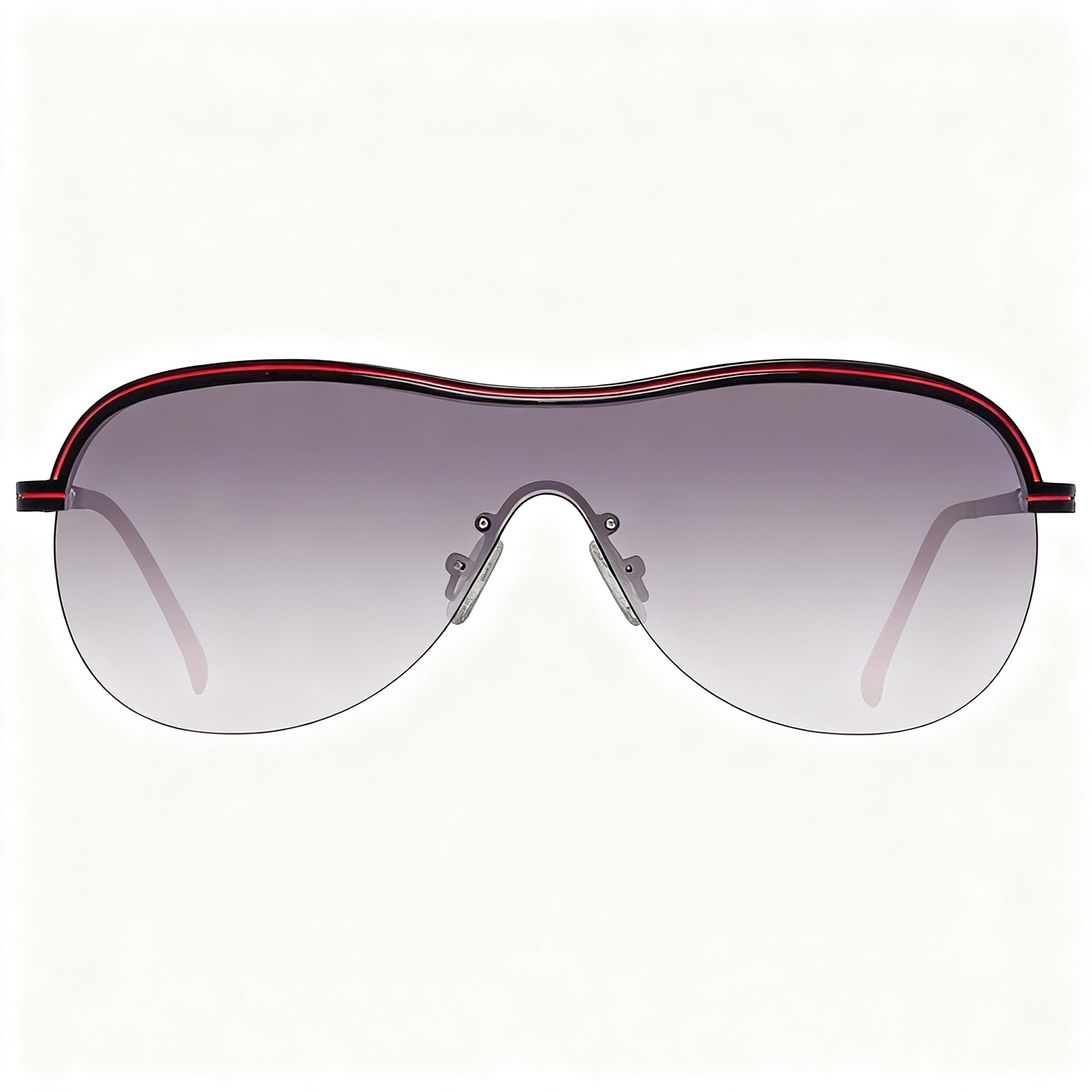 GUESS Modern Women's Wrap Around Metal Sunglasses, Black Frame, Gradient Grey Plastic Lenses, 65mm