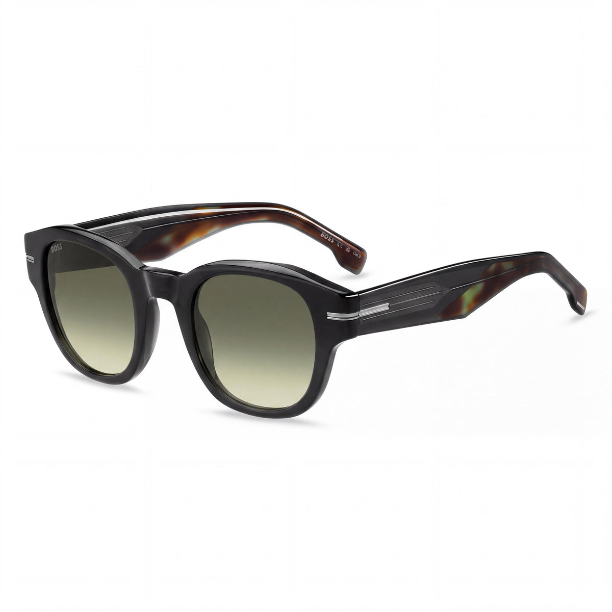 HUGO BOSS Boss 1717/S Rectangular para Mujer Montura de Plástico Sombreada Verde Gris Lentes Sombreadas Verdes 48mm 100% UV, Photo 1