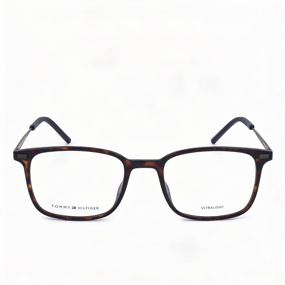 Tommy Hilfiger Modern Havana - Montura de propionato para hombre, lentes de policarbonato no polarizadas, lente de 50 mm, puente de 19 mm, patilla de 145 mm