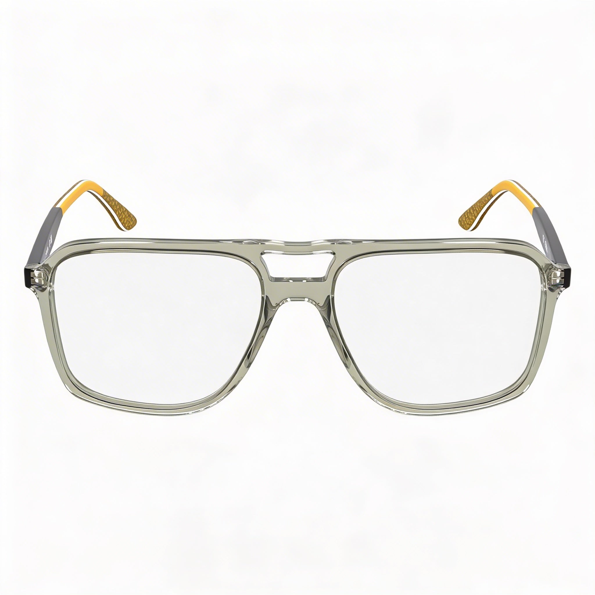 Gafas casuales Lacoste unisex con montura de acetato gris transparente y lentes transparentes, 58 mm de ancho de lente, Photo 2