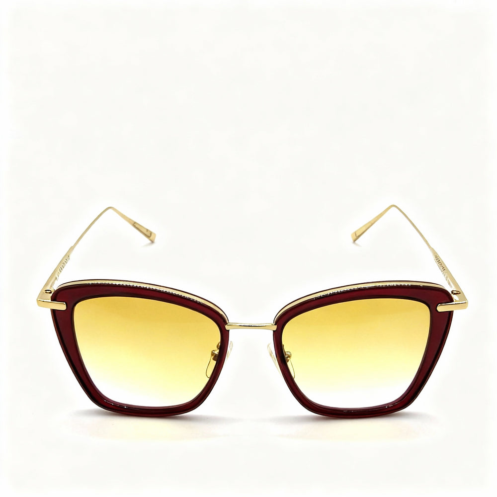 Gafas de sol Longchamp LO638S para mujer, de acetato rubí, con degradado, estilo ojo de gato, no polarizadas, lentes de 52 mm