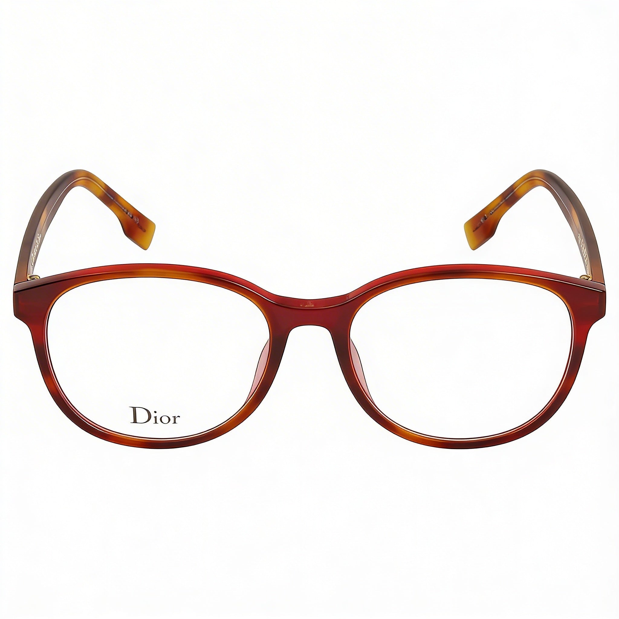 Gafas de plástico Dior para mujer, color habana burdeos, con cristales de demostración, 53 mm de ancho de lente, 18 mm de puente, 145 mm de patillas, Photo 2