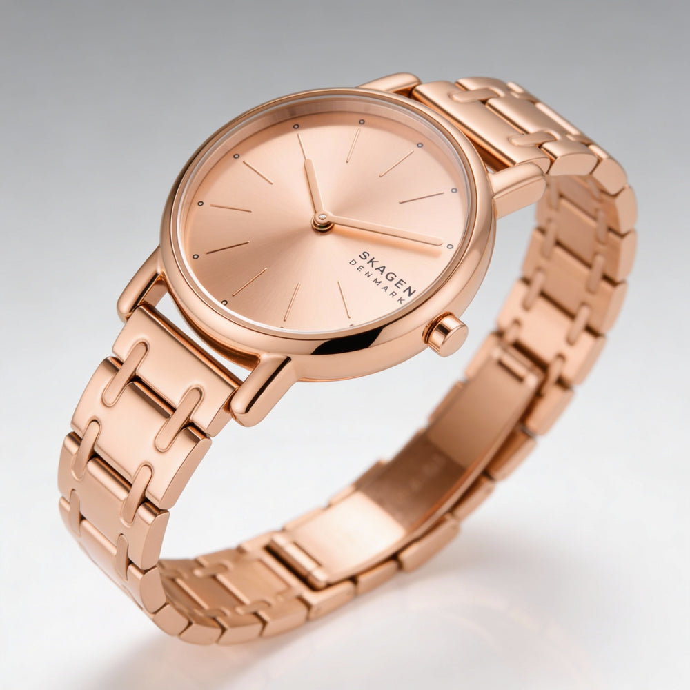 Reloj SKAGEN DENMARK Signatur Lille para mujer, de acero inoxidable en oro rosa y correa intercambiable de 30 mm