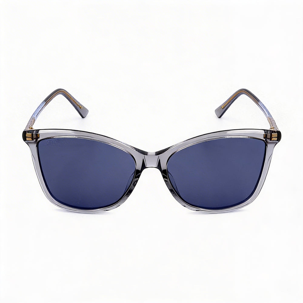Gafas de sol clásicas JIMMY CHOO para mujer, de acetato gris, no polarizadas, con protección UV, 56 mm