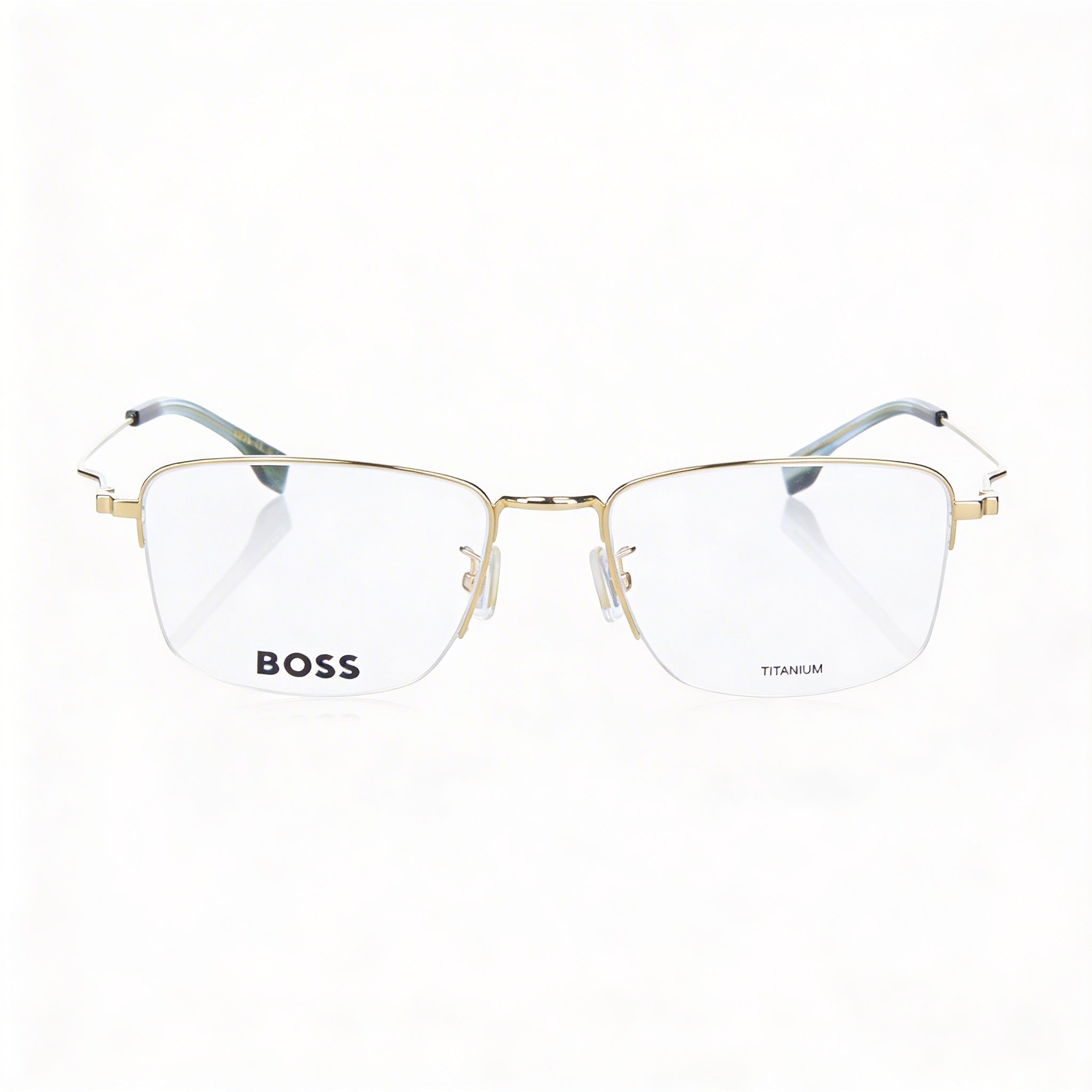 Gafas de sol casuales Hugo Boss para hombre, montura de titanio dorado, lentes de policarbonato no polarizadas de 55 mm de ancho, Photo 2