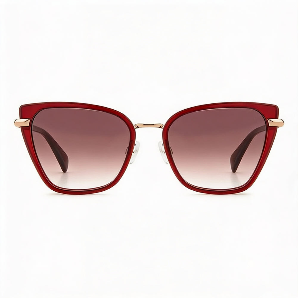 Rag & Bone Modern Women's Burgundy Metal Frame with Polycarbonate Lenses UV Protected Non-Polarized Sunglasses 56mm