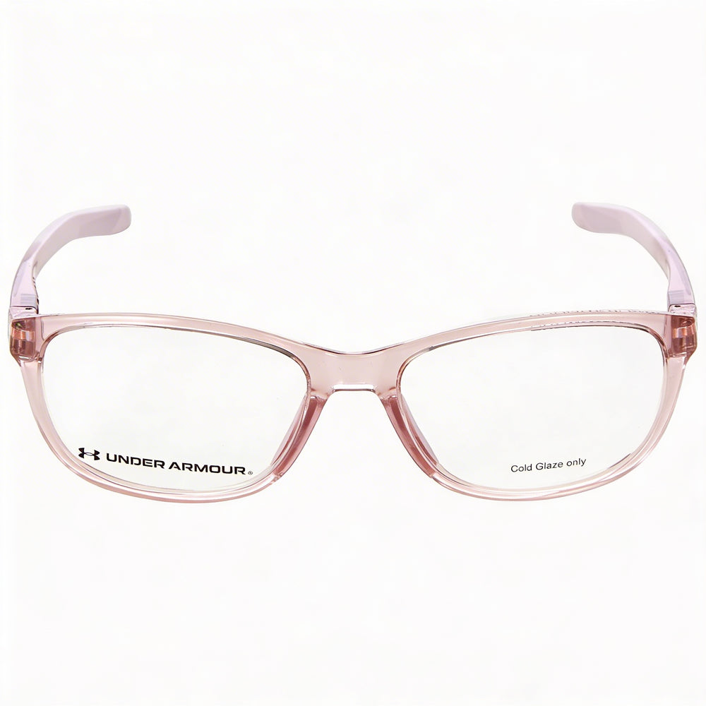Under Armour Women's Ua 5025 Rectangular Optical Frames in Polyamide Crystal Pink, 53mm
